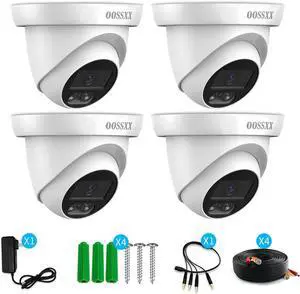 Gadpiparty OOSSXX 1944P 5.0Megapixel 4 Pack HD Security Dome Cameras Outdoor Indoor Weatherproof for 720P/1080N/1080P/5MP/4K HD TVI AHD CVI Analog Surveillance CCTV DVR Systems
