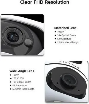 VIRTAVO Indoor Security Camera with Outdoor Camera VIRTAVO Indoor Security Camera with Outdoor Camera