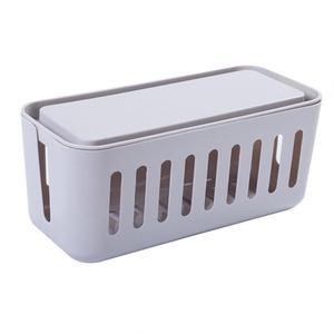Gadpiparty Desk Cable Organizer Storage Box with Lid The Wire Storage with Cord Hider for Power Strip Desktop Cable Management Box