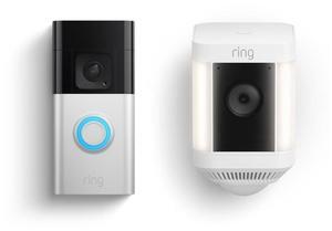Ring Battery Doorbell Plus with Ring Spotlight Cam Plus (White)