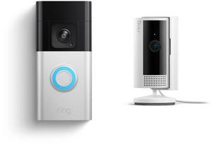 Ring Battery Doorbell Pro with Ring Indoor Cam, White