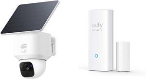 eufy Security Entry Sensor with SoloCam E30, Solar Powered, 360° Pan, AI Tracking, 2K Clarity, Security Cameras Wireless Outdoor, Camera, Outdoor Camera, HomeBase S380 Compatible, No Monthly Fee