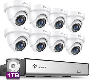 Security Camera System Outdoor with AI Human/Vehicle Detection, 2MP HD 1920TVL Wired CCTV Surveillance Camera System, H.265+ 8CH DVR & 1TB Hard Drive, Smart Playback, Remote Access, Email Alert