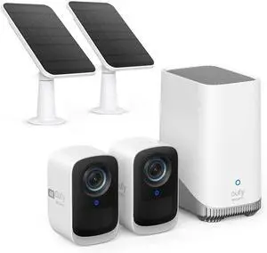 eufy security S300 eufyCam 3C 2-Cam Kit, Security Camera Outdoor Wireless, 4K Camera, Expandable Local Storage up to 16TB, Face Recognition AI, Spotlight, Color Night Vision, No Monthly Fee