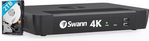 Swann 4K 8Channel Security Camera System NVR Recorder: nvr-8580 Security PoE NVR Box with 2TB HDD,24/7 Continuous Recording,Work with Swann IP 12MP/4K/5MP/4MP HD Cameras, SRNVR-88580H
