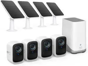 eufy Security eufyCam 3C 4-Cam Kit, Security Camera Outdoor Wireless, 4K Camera, Expandable Local Storage up to 16TB, Face Recognition AI, Spotlight, Color Night Vision, No Monthly Fee