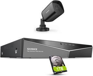 SANNCE 8-Channel 1080P Lite Wired Home Surveillance Security Camera System DVR with SANNCE 1080P Outdoor Surveillance Cameras Bullet IP Camera