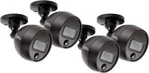 Q-See (QCA8091B-4 Home Security Camera, 1080p Analog HD Add-On Security CCTV Bullet PIR Surveillance Camera 4 Pack, Night Vision, Indoor and Outdoor, Black