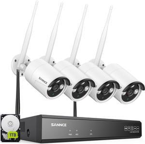SANNCE 1080P POE Security Camera System with 4pcs 1920TVL Outdoor CCTV Cameras, Easy PoE Installation, Real Plug & Play Network Video XPOE Surveillance System,NO Hard Drive