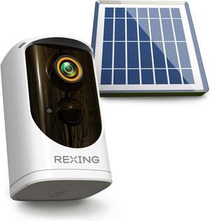 REXING HS01 Smart Home Security Camera System,1080p,Wireless,Rechargeable Battery,Solar Panel,Door Bell Two-Way Intercom,Waterproof,Motion Activated,Infrared Night Vision,Cloud Storage,WiFi,Mobile App
