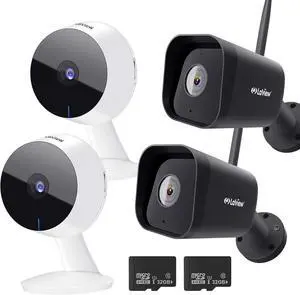 LaView Home Security Camera,Mini Security Cameras,Home Security System with Motion Detection,Include 2 SD Cards,32GB,Two-Way Audio, Night Vision,WiFi Indoor for Baby/pet,Alexa, USA Cloud Service