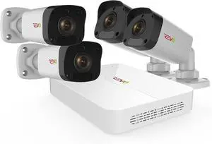 Ultra HD 4 Ch. 1TB HDD IP NVR Video Surveillance System, 4 x 1080p Bullet Security Cameras - Remote Access via Smart Phone, Tablet, PC & MAC, White (RU42B4E-1T)