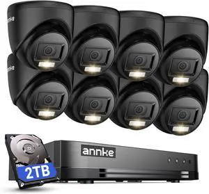 ANNKE 16CH Security Camera System 1080P Lite H.265+ 5-in-1 DVR with 8× 1080P HD Outdoor Weatherproof CCTV Camera with Smart Color Night Vision, 2TB Hard Drive, AI Motion Detection, Remote Access ANNKE 16CH Security Camera System 1080P Lite H.265+ 5-in-1 DVR with 8× 1080P HD Outdoor Weatherproof CCTV Camera with Smart Color Night Vision, 2TB Hard Drive, AI Motion Detection, Remote Access