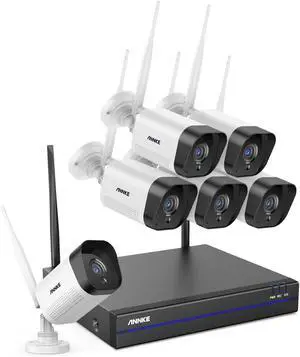 ANNKE Security Camera System, 6pcs Wireless 5MP IP Cameras with 10CH 5MP NVR for Home Security Outdoors, Motion Detection, Two-Way Audio, 100ft Night Vision, Compatible with Alexa, NO HDD ANNKE Security Camera System, 6pcs Wireless 5MP IP Cameras with 10CH 5MP NVR for Home Security Outdoors, Motion Detection, Two-Way Audio, 100ft Night Vision, Compatible with Alexa, NO HDD
