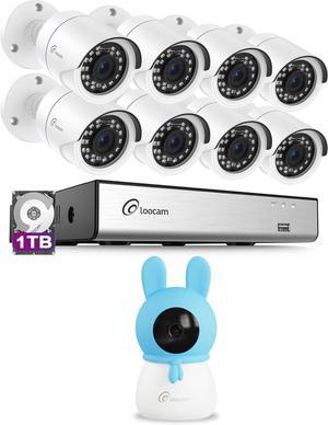Security Camera System, 1080p H.265+ DVR with 1TB HDD, AI Human Vehicle Detection Wired Surveillance Camera, Home Security System for Indoor Outdoor, IP66 Video Surveillance Camera APP Remote
