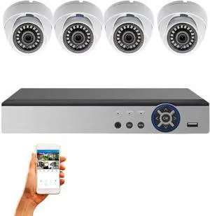 Evertech 8 Channel 1080P HD Indoor Outdoor Fixed Lens 4 Camera Security Surveillance System 2TB HDD