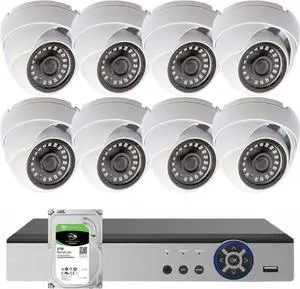 Evertech 8 Channel Security Camera System with 8 x 1080P Indoor Outdoor Dome Surveillance Cameras 2TB Hard Drive Storage for 7/24 Recording Quick Remote Access