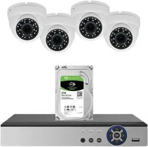Evertech 8 Channel Surveillance Video Recorder with 4PCS 1080p 5X Auto Focus Zoom CCTV Security Camera System w/ 2TB Hard Drive Memory Storage