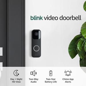 Blink Video Doorbell + Sync Module 2 (newest model)  Two-way audio, HD video, two-year battery life, motion detection, chime app alerts, Works with Alexa (Black)