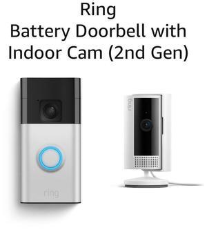 Ring Battery Doorbell with Ring Indoor Cam 2nd Gen (White)