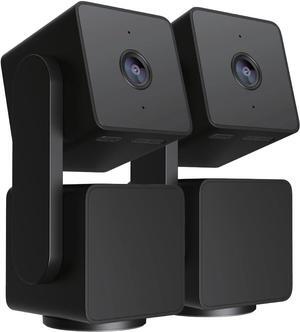 WYZE Cam Pan v3 Indoor/Outdoor IP65 1080p Pan/Tilt/Zoom Wi-Fi Smart Home Security Camera with 360° Motion Tracking for Baby&Pet, Color Night Vision, Works with Alexa & Google Assistant, Black, 2-Pack
