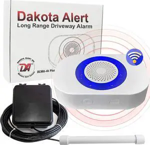Dakota Alert Driveway Alarm Sensor - DCPA-4k Plus Driveway Alarms Wireless Outside Weatherproof Alert System, 1-Mile-Long Range Sensors, Receiver & Vehicle Detecting Probe Transmitter & 50' Wire