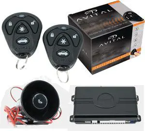Avital 3100L 3100 1-Way Security System with Siren & Two 4-Button Remotes
