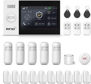 Wireless Alarm System for Home Security,24-Piece Kits,WiFi+4G Dual-Network,Real-Time Alerts,Smart Life Tuya APP Push,Compatible with Alexa Google Assistant,No Subscription Fee For Villa,Warehouse