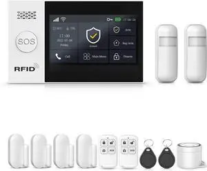Home Security Alarm System with Real-Time Alerts,Door Window Sensor Support WiFi+GSM/4G,Smart Life and Tuya APP Control,Easy Installation for 24/7 Protection (12 Pack)