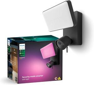 Philips Hue Secure Floodlight with Camera - 1 Pack - 1080P HD Video - Night Vision - Color-Capable, 2250 Lumens Light - Motion Detection - Two-Way Talk - Outdoor - Weatherproof - Works with Hue App