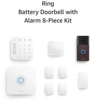 Battery Doorbell (Venetian Bronze) with Alarm 8-piece (White)