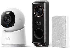 eufy Security Video Doorbell (Wired) S330 with Chime + Indoor Cam E30, Latest Generation, 4K UHD Security Camera, 360 Pan-Tilt