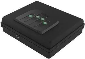 GunVault MicroVault XL Portable Handgun Safe with Patented No-Eyes Keypad and Security Cable (2 Pistol Capacity)