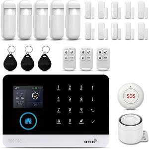 Wireless Alarm System for Home Security,Home Alarm System 24-Piece Kit,with Phone APP Alert (Door Sensor,Siren, Remote, Motion Detector) for Home,Apartment, Compatible with Alexa(103-F)
