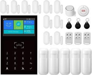 Wireless Home Alarm System 24-Piece Kit, WiFi/4G Alarm System for Home Security with Phone APP Alert (Door Sensors,Alarm Siren,Remote, Motion Detector) for Home, Apartment, Compatible with Alexa