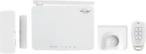 SKYLINK M-Series Basic Kit 4-Zone Alert Alarm System, Works with up to 16 Wireless, Package Includes Door, Motion Sensor, and Keychain Remote. No Monthly Fees, White