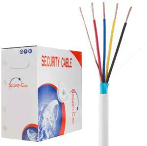 Alarm Security Cable 22/4 500FT Stranded Shielded 22AWG Wire for Door Bell & Burglar System, Fire Detector, Security Station, Low Voltage White