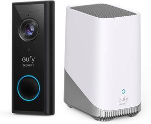 eufy Security, Wireless Video Doorbell S220 Add-on with 2K Resolution and eufy Security HomeBase S380 (HomeBase 3)