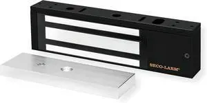 Seco-Larm E-941SB-1200 Electromagnetic Lock, 1200-lb Holding Force, MOV Surge Protection, Anodized Aluminum Housing with Black Finish, Adjustable Mounting Bracket, 12/24VDC Selectable