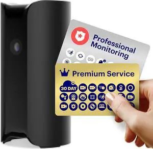 Canary View Indoor Home Security Camera + Premium Service incl. 24/7 Watch Live, 30-Day Cloud Recording, Smart Alerts, Two-Way Talk, Night Vision & Professional Monitoring
