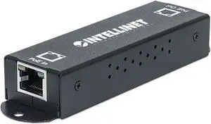 Intellinet 1-Port Indoor Gigabit PoE+ Extender Repeater  25W Power Budget via Cat5e Cat6 RJ45 Ethernet Network Cables, Daisy-Chain  3 Yr Mfg Warranty - 560962