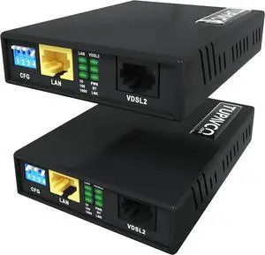 Ethernet Extender Kit Tupavco TEX-200 - Cable Extension up to 5000ft Over Phone Line or CAT5/6 Twisted Copper Wire (300Mbps Max Bandwidth) Single Cord LAN up to Mile Distance (Plug & Play 8 Profiles)