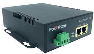 PoE Texas 802.3bt PoE++ to 12V Splitter with 60W Output - Works with Cisco UPOE & 802.3bt Switches - Gigabit Data Splitter with Phoenix Connector for Tablet Computers, Wireless APs, Network Cameras
