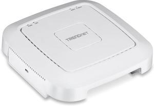 TRENDnet AC1200 Dual Band PoE Indoor Access Point, MU-MIMO, 867 Mbps WiFi AC, 300 Mbps WiFi N Bands, Client Bridge, Repeater Modes, Gigabit PoE LAN Port, Captive Portal for Hotspot, White, TEW-821DAP