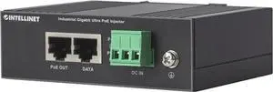 Intellinet Network Solutions Industrial Gigabit Ultra PoE Injector, 1 x 60 W Port, IEEE 802.3bt/at/af Power Over Ethernet (Ultra POE/PoE+/PoE), Metal Housing