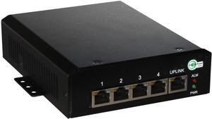 TP-SW5G-D-BT - 5 Port Unmanaged Gigabit 802.3bt PoE Network Switch, 46-58VDC Wire Term in, 4X 802.3bt PoE Ports + 1x 802.3bt Uplink Port, 90W per Port