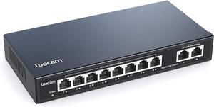 8 Port Gigabit PoE Switch with 2 Gigabit Uplink Port, 96W for 8 Port PoE+ 1000Mbps, IEEE802.3af/at Unmanaged Ethernet Network Switch, Plug and Play
