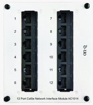 Legrand - OnQ 8 Port Cat 5e Network Interface Module, RJ45 Network Switch, High-Density Mini Patch Panel, Keystone Ports Labeled 1 Through 12, Grey, AC1014