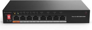 Amcrest 8-Port Switch with 4-Ports POE+ 802.3af/at 60W, Metal Housing, (AGPS8E4P-AT-60-V2)