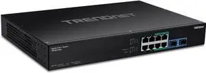 TRENDnet TPE-BG102g, 10-Port Gigabit 240W PoE++ Switch with 4 x 95W PoE++ Ports, 4 x 30W PoE+ Ports, 2 Gigabit SFP Slots,240W PoE Budget, 1U 19 Rack Mountable,Lifetime Protection